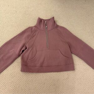 Scuba oversized funnel neck half zip- Twilight rose
